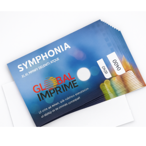 Tickets A5 Long 10,5 × 29,7 cm avec 1 perforation + 1 code